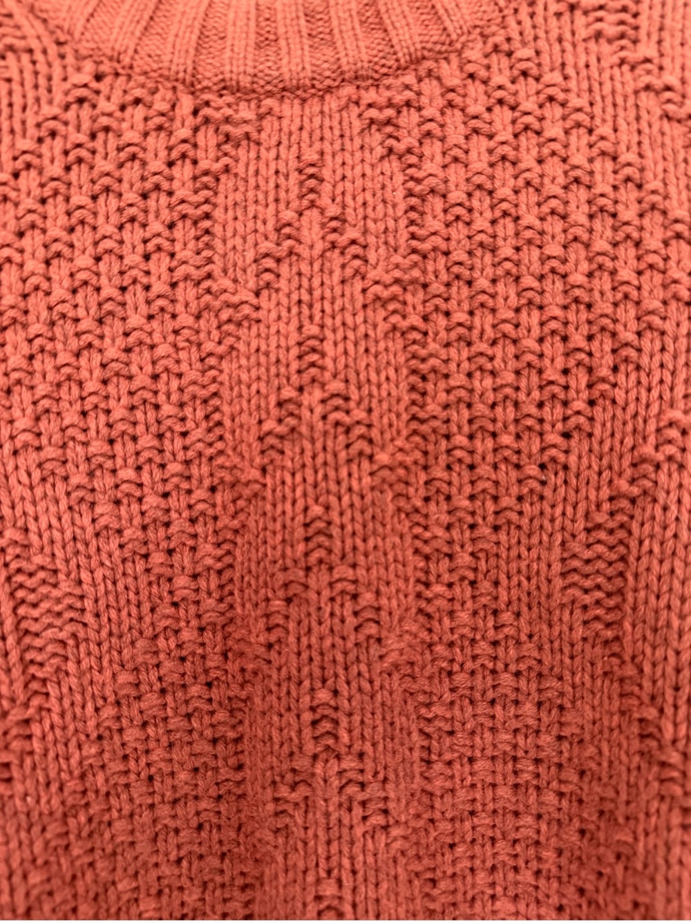 Madewell Ridgecrest Cable-Knit Crewneck Sweater in Rust Size Large - Picture 6 of 16